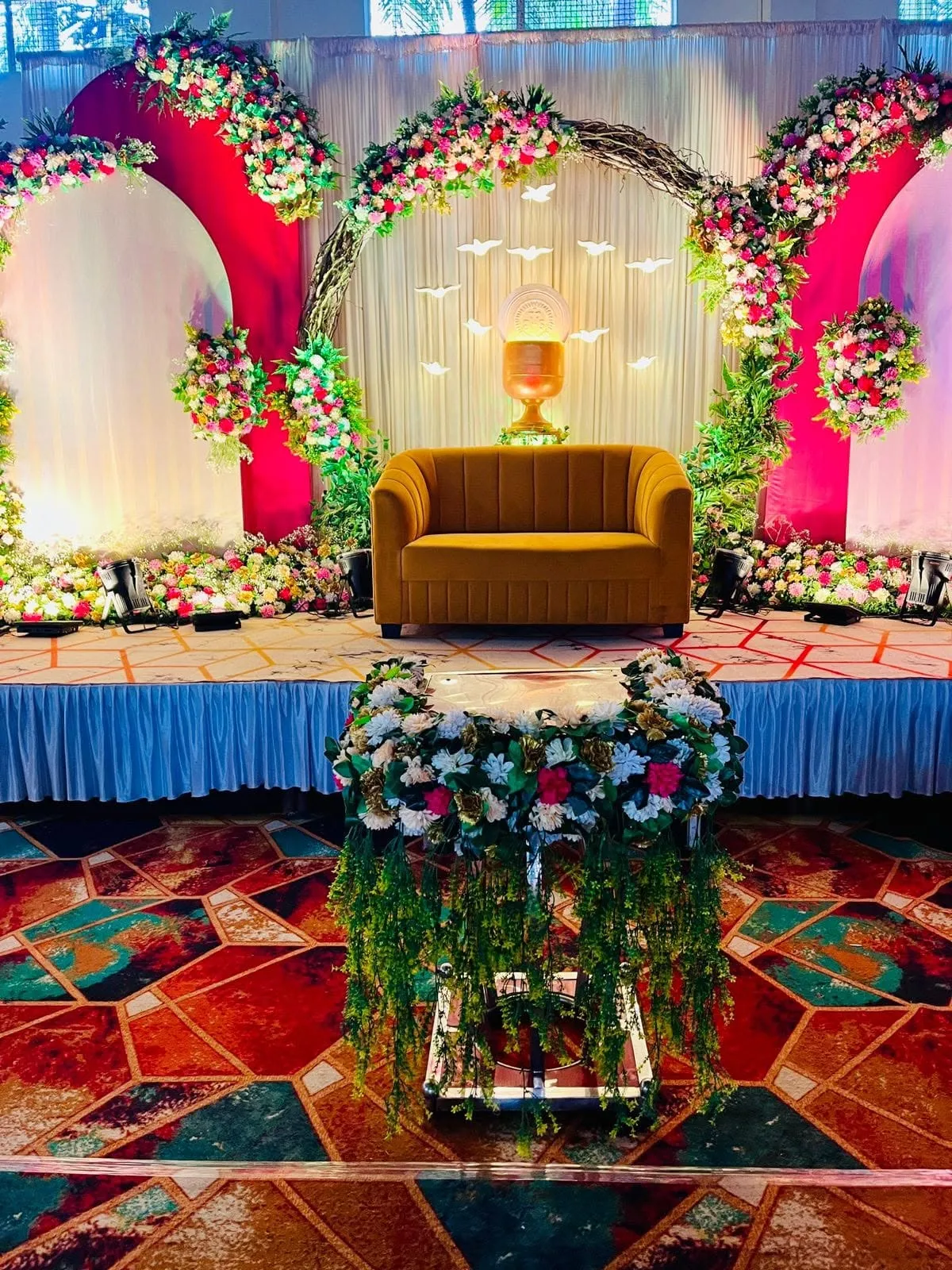 Holy Communion Stage, Holy Communion & Baptism, Lobo Events Karkala